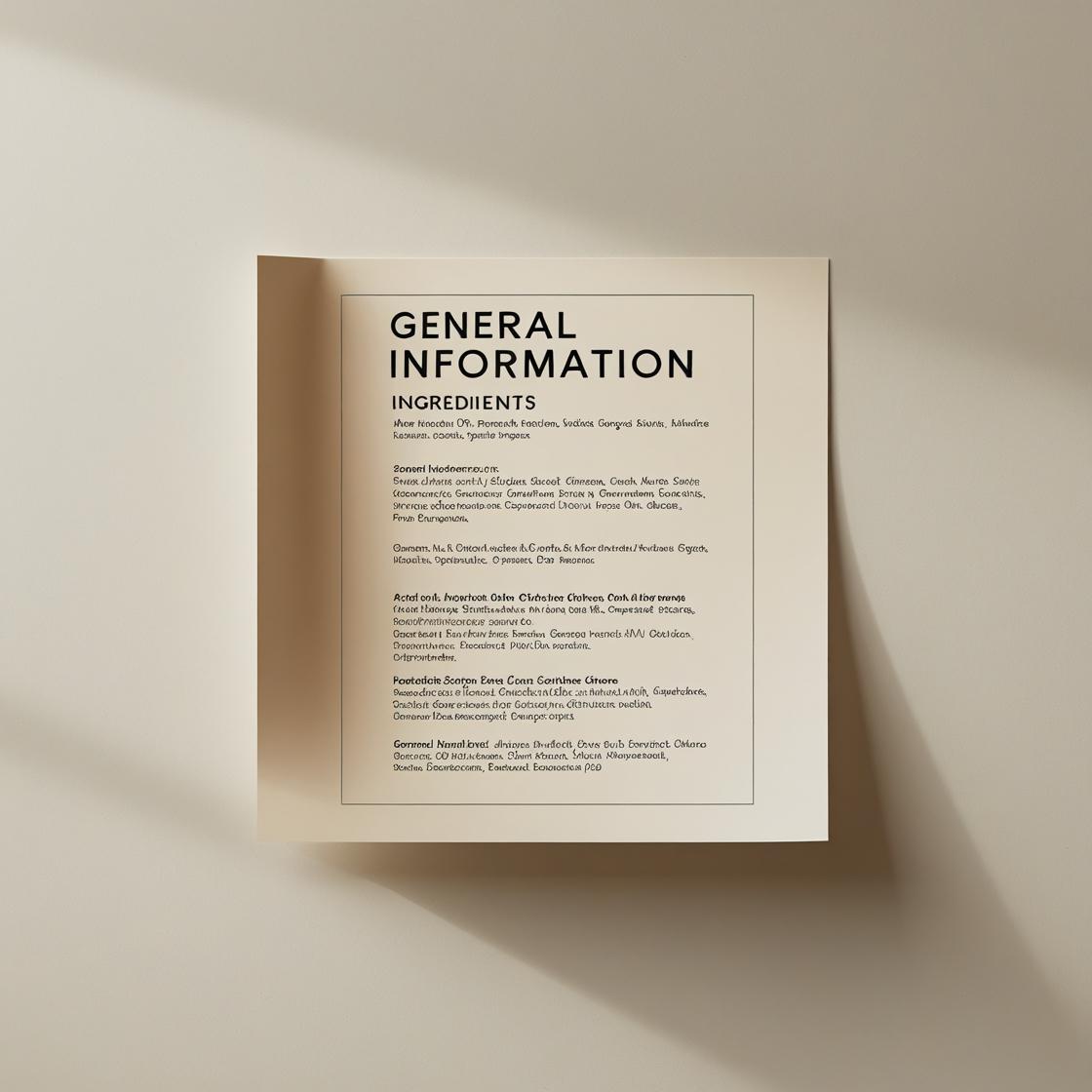 #1. Algemene informatie over onze ingrediënten.